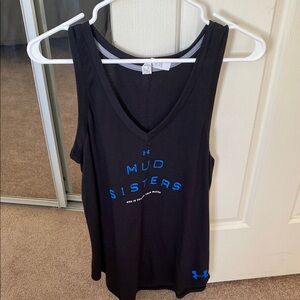 Under Armour Black Tank Top with Blue Print